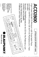 Blaupunkt ACD-2800 - Owners Manual